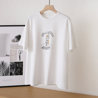 T Shirt Blanc I m a Little Angel Col Rond Ange Nuage Jennie BlackPink