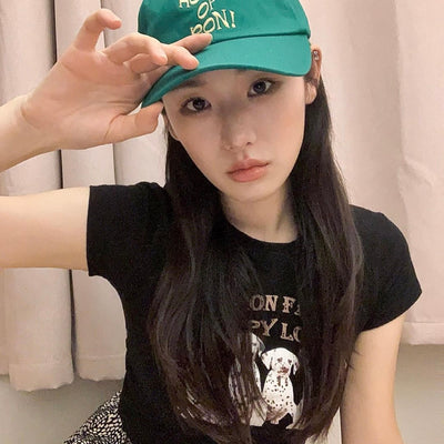 T Shirt Dalmatien RonRon Farm Puppy Lovers Rose BlackPink