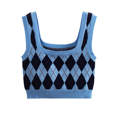 Crop Top à Losange Rose Sexy Taeyeon Tenue Casual Sportswear Mode Kpop