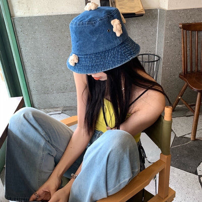 Bob en Jean Avec Ours en Peluche Dessus YooA Oh My Girl Chapeau Mignon