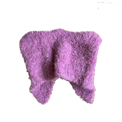 Bonnet Fourure Violet avec Petites Oreilles Yuqi G Idle Mode Hiver Femme