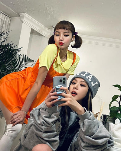 Bonnet Gris Tricot Lalisa Jisoo BlackPink Lisa Album Solo LALISA