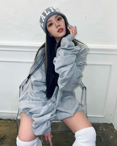 Bonnet Gris Tricot Lalisa Jisoo BlackPink Lisa Album Solo LALISA