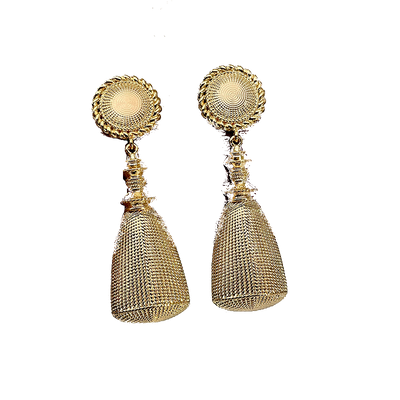 Boucle Oreille Dorée Spirale Carillon Sakura Le Sserafim Mode Allure Korea