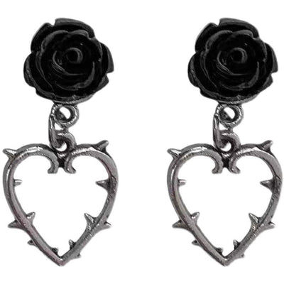 Boucle Oreille Fleur Noir Coeur Avec Epines Seulgi Red Velvet Wildside MV