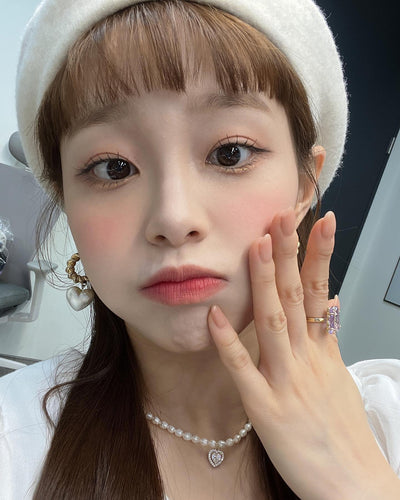 Boucles d' Oreille Coeur Nacre Torsade Doré Chuu Loona Mode Femme Bijou