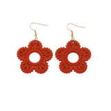 Boucles Oreilles Fleur Pétales Orange Mode Femme Xiaoting Kep1er Bijoux