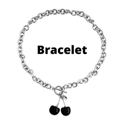 Collier Cerise Noire Mode Chaîne Épaisse Eunha Viviz Kpop Mode Bijou