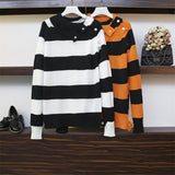 Cardigan Tricot Rayures Orange Noir Lia Itzy Mode K Pop