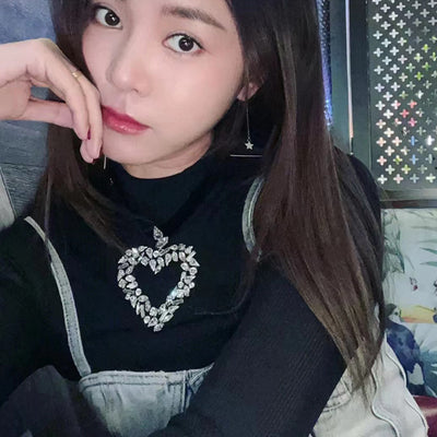 Collier Coeur Grande Taille Bijou Sakura LE SSERAFIM Fearless MV Kpop