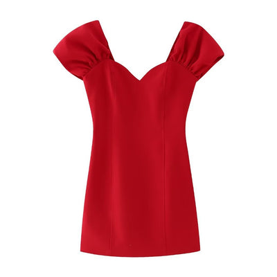Robe Rouge Bustier Col V Elegante Joy Red Velvet Mode Femme Kpop Visuel