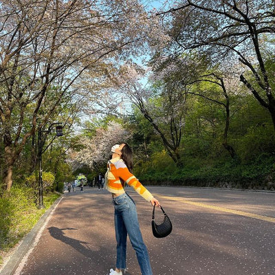 Cardigan Tricoté Coucher Soleil Couleur Pastel House of Sunny Lisa Kpop