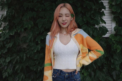 Cardigan Tricoté Coucher Soleil Couleur Pastel House of Sunny Taeyeon