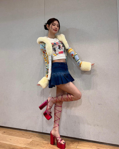Cardigan Veste Elégante Style Art Abstrait Pastel Miyeon G I Dle Mode