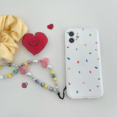Chaine Téléphone Perle Multicolor Coeur Style Coréen Rosé BlackPink