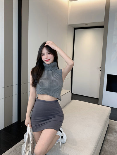 Pull Col Roulé sans Manches Asymétrique Lisa BlackPink Radio Sirius XM