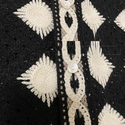 Veste Sans Manche Mi Saison Motif Soleil en Losange Bahiyyih Kep1er Kpop