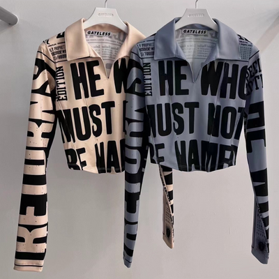 Chemise Crop Top Lettre Majuscule Sakura LE SSERAFIM Mode Femme Kpop