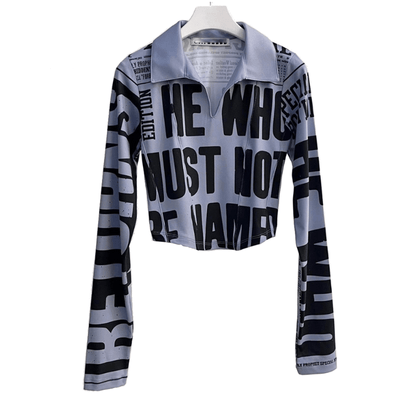 Chemise Crop Top Lettre Majuscule Sakura LE SSERAFIM Mode Femme Kpop