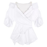 Chemise Robe Blanche Femme Déstructurée Lisa BlackPink Tokopedia Kpop