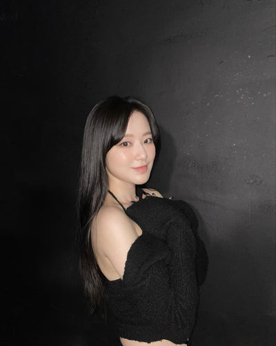 Chemisier Style Crop Top en deux pièces tricoté Noir Shuhua G Idle