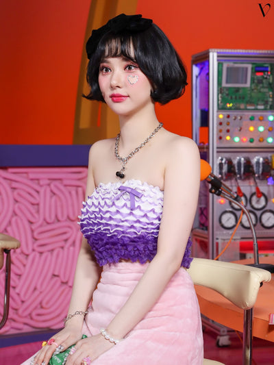 Collier Cerise Noire Mode Chaîne Épaisse Eunha Viviz Kpop Mode Bijou