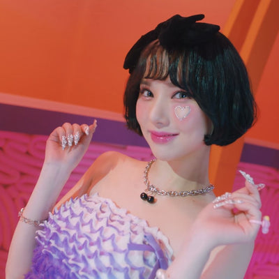 Collier Cerise Noire Mode Chaîne Épaisse Eunha Viviz Kpop Mode Bijou
