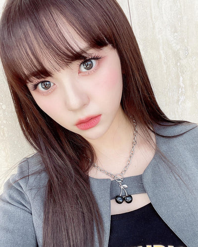Collier Cerise Noire Mode Chaîne Épaisse Mashiro Kep1er Kpop Mode Bijou
