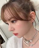 Collier Chaine Perle Pendentif Coeur Mashiro Kep1er Bijou Mode Femme KPOP