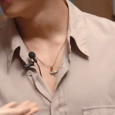 Collier Colombe Métal et Boule Rouge Snowdrop Jisoo BlackPink Yeong Ro