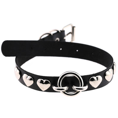 Collier en Cuir Coeur Métal Tomboy Shuhua G I Dle Mode Accessoire Rock