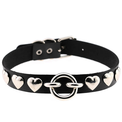 Collier en Cuir Coeur Métal Tomboy Shuhua G I Dle Mode Accessoire Rock