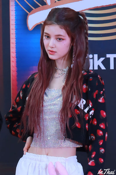 Collier Etoile Filante avec Filaments Strass NewJeans Mode Kpop Bijou