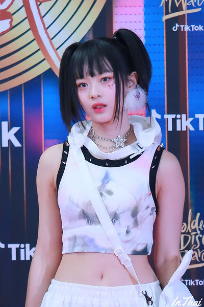 Collier Etoile Filante avec Filaments Strass NewJeans Mode Kpop Bijou