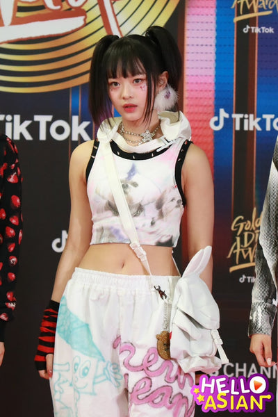 Collier Etoile Filante avec Filaments Strass NewJeans Mode Kpop Bijou