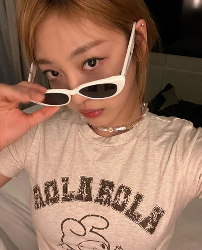 Collier Fleur Marguerite Chaîne Bijoux NingNing Aespa Kpop Mode Femme