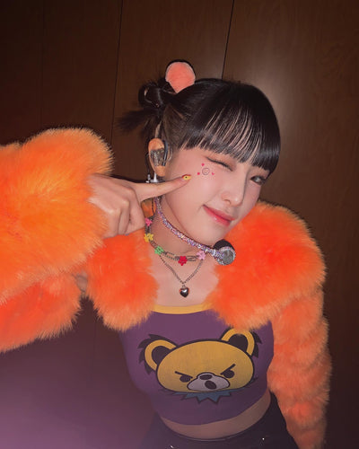 Collier Fleurs en Pinces Cheveux Colorés et Pendentif Coeur Yena Smiley