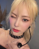 Collier Noir Multi Anneaux Métal JinSoul LOONA Accessoire Punk Rock