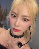 Collier Noir Multi Anneaux Métal JinSoul LOONA Accessoire Punk Rock