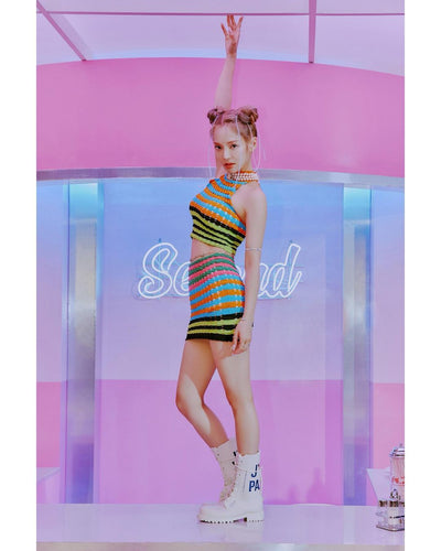 Collier Orbe Ronde et Anneau Avec Croix Strass et Perles Hyo Second MV