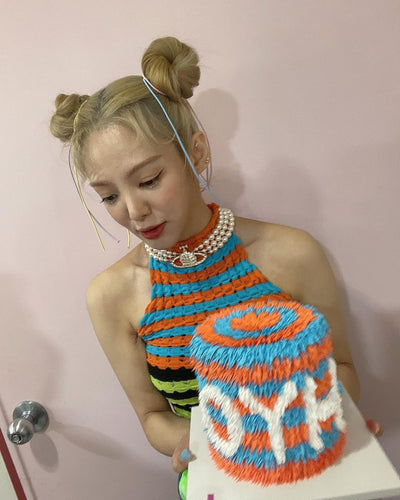 Collier Orbe Ronde et Anneau Avec Croix Strass et Perles Hyo Second MV