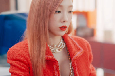 Collier Orbe Ronde et Anneau Avec Croix Strass Perles Taeyeon Weekend MV
