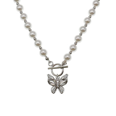 Collier Papillon à Strass et Perles Eunha Viviz Bijou Femme Mode Kpop