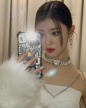 Collier Perles et Faux Diamants Strass Xiaoting Kep1er Mode Femme Bijou