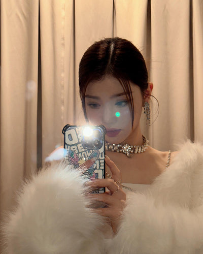 Collier Perles et Faux Diamants Strass Xiaoting Kep1er Mode Femme Bijou