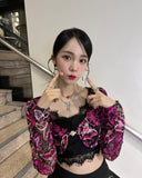 Collier Strass Pendentif Ruban Brillant Nana Woo Ah Mode Femme Kpop