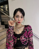 Collier Strass Pendentif Ruban Brillant Nana Woo Ah Mode Femme Kpop