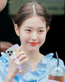 Coque Portable Transparente avec Dragonne Fleurs Violet Ive Wonyoung