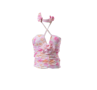 Corset Coloré Avec Fleurs et Collier Miyeon Drive MV Solo Mode Kpop