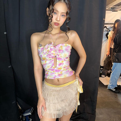 Corset Fleur Colorée Pastel Jennie BlackPink Born Pink Concert Barcelone